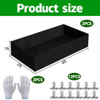 Mizelu 2 Sets 4 x 2 x 1 ft Raised Garden Bed Liner Bag, Breathable Grow Bed Fabric Liners with Clips and Gloves, Garden Box Non Woven Bag for Outdoor Plants Growth Keep Soil Isolation (No Garden Bed)