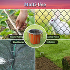 Gtongoko 120 Pack Galvanized Landscape Staples Garden Plant Cover Stakes 10 Inch 11 Gauge SOD Staples Ground Fence Stakes for Landscaping Securing Weed Barrier Fabric