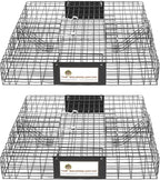 Rugged Ranch 2‑Pack Squirrelinator Multi‑Catch Squirrel Trap with Basin, Wire Cage, 25"x15"x6.5" Each - Live Catch‑and‑Release, 2‑Door Humane Rodent Control, No‑Poison Outdoor Use
