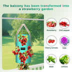 3 Pack Hanging Strawberry Planter Bags, 3 Gallon Hanging Grow Bags with Bottom Planting Hole, Thickened PE Strawberry Pot for Vegetables Herbs Tomatoes