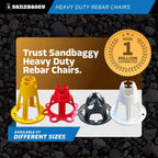 Sandbaggy Plastic Rebar Support Chairs - Elevates #3 to #5 Rebar 1" or 1-1/4" - Concrete Chair and Steel Wire Mesh (4000, 1" - 1.25")