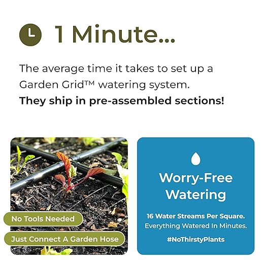 Garden Grid Watering System, 2x4 | Drip Irrigation System for Garden Beds - But Better | Pre-Assembled, Waters Every Plant, 1-Minute Setup, Lasts 5-10x Longer Than Drip | USA-Made Quality | 22.5"x44"