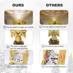 Christmas Tree Toppers Lighted with 6 Projection Modes, Christmas Snowflake Tree Topper with Built-in LED Rotating Lights, Gold 3D Glitter Projection for Xmas Party Holiday Decorations