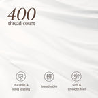 Bare Home 100% Organic Cotton Sateen Duvet Cover Set - 400 Thread Count - Smooth Sateen Weave - Warm & Luxurious - Duvet Cover (King/Cal King, White)