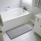 Yimobra Long Bath Mat 44"x24", Super Soft Quick Dry Memory Foam Bathroom Rug, Water Absorbent, Non Slip Backing Machine Washable for Tub Shower, Thick Comfort Support, Gray