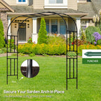 Twira Garden Arch Trellis, 7.9FT(240cm) Metal Garden Arbor Trellis for Climbing Plants Outdoor, Large Wedding Arch for Ceremony, Black Garden Archway Trellises Decoration for Lawn, Patio, Backyard