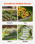 VEVOR Steel Landscape Edging, 5 Packs 39 x 4 in Rust-Resistant Metal Landscape Edging, Bendable Garden Edging Border, Heavy Duty Lawn Edging, Easy-to-Install, Flower Bed Yard Pathway Divider Dark Gray