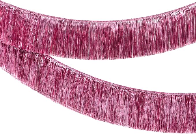 KatchOn, XtraLarge Pink Fringe Banner - 6.5 Ft,Pack of 2 | Fringe Garland for Birthday Party | Pink Streamers for Gender Reveal, Bachelorette Party Decorations | New Years Eve Decorations