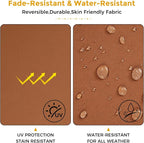Outdoor Chair Cushions Set of 2,Patio Seat Cushion 17"x16"x2",U-Shaped Dining Chair Cushion 17 by 16 Inch,Water Resistant,Fade-Resistant Chair Pads for Kitchen Garden Furniture(Caramel Orange)