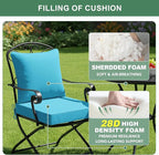 Summsun Outdoor Backrest and Deep Seat Cushion Set, Waterproof Fade Resistant Patio Chair Furniture Cushion with Removable Cover, 22 x 22 Inch, Teal, 1 Set