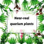Fish Tank Accessories Aquarium Decorations Rock Plants, 20pcs Green Fish Tank Decorations Plants and Cave Rock Decoration Decor Set, Fish Tank Decor, Aquarium Decor Plastic Plants