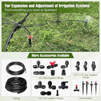 50FT 1/2 Inch Drip Irrigation Tubing with 4 Pack 1/2" to 1/4" Drip Irrigation Fittings, Drip Line Hose & Push-to-Fit 6 Way Splitter Connectors,for Drip Irrigation Parts, Drip Irrigation System
