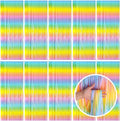 Pastel Rainbow Foil Fringe Curtain Streamers Party Backdrop Foil Fringe Backdrop Curtains Tinsel Streamers for Birthday Party Decorations