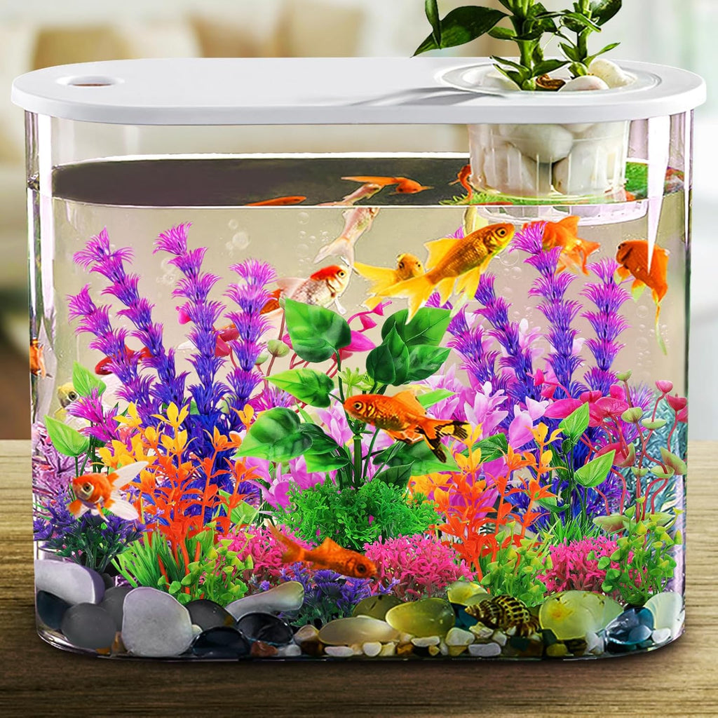 Aquarium Decorations Plants, 20pcs Aquarium Decor Plants, Colorful Fish Tank Accessories, Fish Tank Plants Plastic Decoration for Aquariums