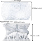 Aokbean 100 Pack Mini Pillow Candy Box Small Gift Boxes with 50 Yards Ribbon for Christmas Wedding Party Favor Gift, Jewelry or Soap Packaging (Silver Stripes)
