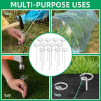 300 Pack 6 Inch Landscape Staples, Thickened 8 Gauge Circle Top Garden Stakes Heavy Duty Galvanized Landscape Fabric Pins for Securing Weed Barrier, Turf, Lawn, Fence, Tent