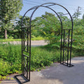 Garden Arbor, Metal Wedding Arch for Ceremony Party, Garden Trellis for Climbing Plants Outdoor, Wide 55" 71" 87" 103" 118" 134" Garden Arch Stand for Garden, Backyard, Lawn(Black,118" x 91" x 16")