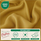 Biscaynebay Textured Fabric Square Christmas Tablecloths 54x54 Inches, Gold Water Resistant Spill Proof Tablecloths for Dining, Kitchen, Wedding and Parties, etc. Machine Washable