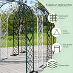 Heavy Duty Garden Arch Trellis, Wide Outdoor Metal Arbor Trellis Arch for Climbing Plants, Sturdy Garden Arbors for Wedding, Ceremony, Party, Lawn Décor Brown 86.6''*15.7''*90.6''