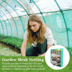 10 x 65FT Garden Mesh Netting, Ultra Fine Mesh Protection Netting Plant Covers Greenhouse Row Cover Raised Bed Screen Barrier Net for Vegetable Fruits Flowers Trees Crops, Green