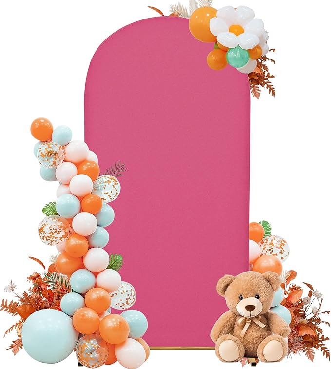 Wedding Arch Cover 6.6FT Arch Backdrop Cover Spandex Fitted Arch Cover for Round Top Chiara Backdrop Stand Covers for Wedding Birthday Party Baby Shower Banquet Ceremony Decoration