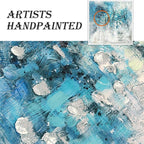 TAR TAR STUDIO Abstract Wall Art Canvas Artwork: Blue Abstract Painting Picture on Canvas for Bedroom (24''W x 24''H, Multiple Sizes)