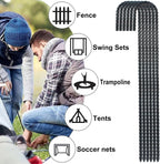 16 Inch Ground Rebar Stakes, J Hook Extra Heavy Duty Rust Proof Coated Steel Ground Anchors with Chisel Point End for Camping Tent and Canopy Tent (24)