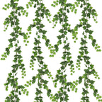 RECUTMS 4Pcs Artificial Ivy Garland Hanging Vine Leaves Fake Silk Greenery Plants for Boho Decor Home Wall Party Wedding Bedroom Decoration UV Resistant 74.8in