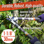 SUIZAN Anvil Hand Loppers 18" - Professional Japanese Branch Cutter Lightweight Compact Tree Trimmer Gardening Tools