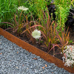 Worth Garden 6-Pack Cor-Ten Steel Landscape Edging with Black Protection Strips - Rust Patina Finish 40" L x 5.5" H (20Ft Total) - Hammer-in 14-Gauge Metal Corten Lawn Yard Edging Border w/ 7 Clips