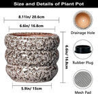 SQOWL Ceramic Plant Pots - 8 Inch Ceramic Planter for Indoor Plants Outdoor, Round Planter with Drainage Hole, Round Decorative Flower Pots, Living Room Office Garden Decor, Gardening Gifts, White