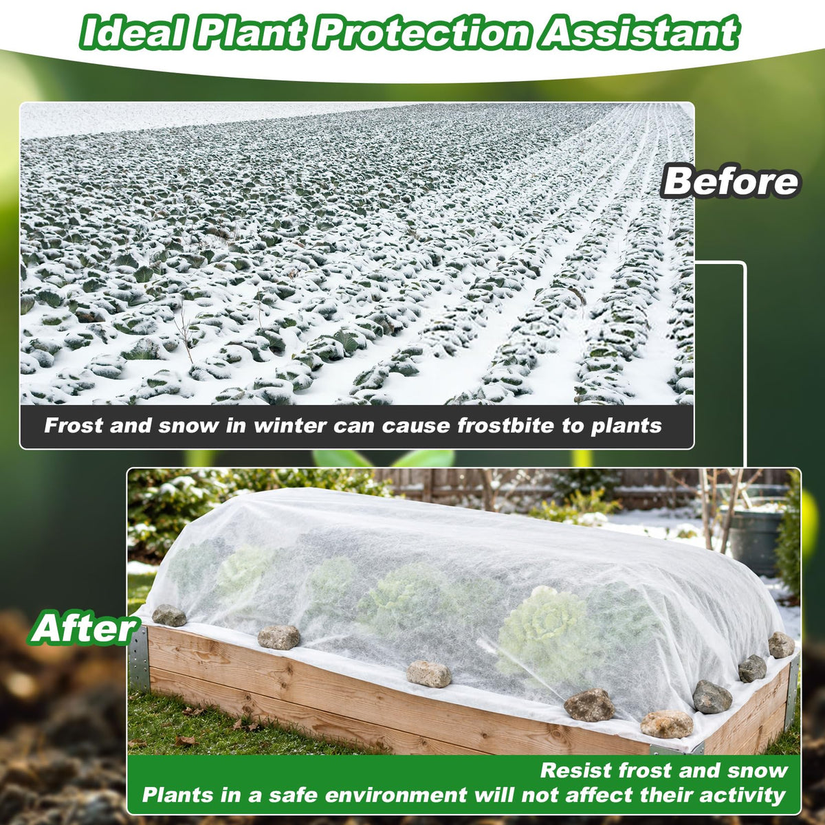 MAQIHAN Plant Covers Freeze Protection - Frost Cloth & Floating Row Cover