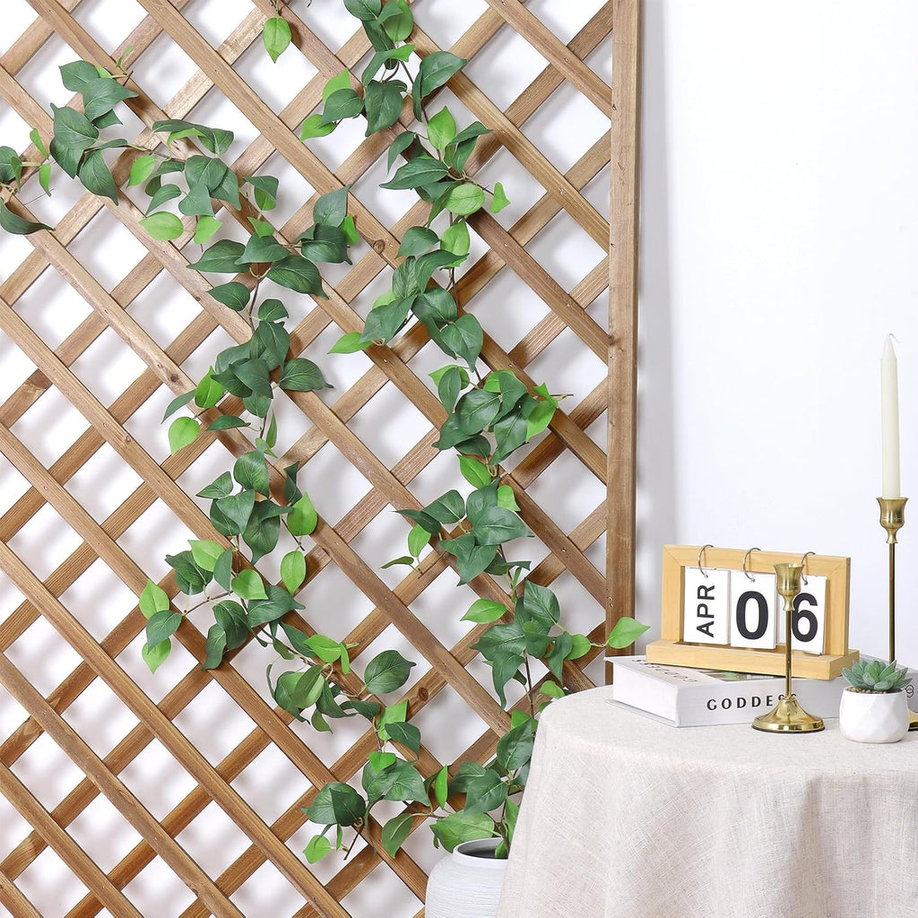 Dremisland 4 Strands Artificial Scindaps Vines Garland 6.7ft Fake Vines Ivy Garland Silk Green Leaves Faux Hanging Plants Greenery Decoration for Bedroom Wall Patio Party Wedding Decor(Ivy, 4PCS)
