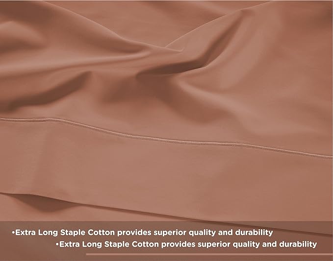 LANE LINEN Twin Bed Sheets Set - 600 Thread Count Set - 100% Cotton Sheets Twin Size Bed Set - Ultra Soft Cotton Bed Sheet Set - Sateen Weave Hotel Sheets - Rose Dawn
