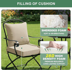 Summsun Patio Chair Cushions 22 x 22 Inch, Water Resistant Backrest Pillow and Seat Cushion Set for Outdoor Furniture, Sectional Sofa Cushion Replacments, Cream, 1 Set