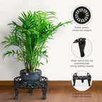 Metal Plant Stand Indoor Outdoor,2 Pack Heavy Duty Iron Plant Stands for Indoor/Outdoor,Low Round Metal Flower Pot Holder Rustproof Plant Holder for Garden,Patio,Home Decor