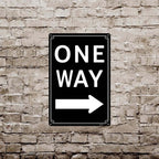 8x12" One Way" with Left Arrow - High-Intensity Aluminum Parking Lot Sign, Weatherproof & Fade-Resistant, Ideal for Outdoor & Indoor Use - Curbside Sign