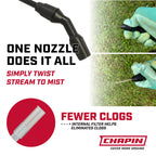 Chapin 1-Gallon Pump Sprayer, Anti-Clog for Consistent Spray