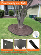 Vinci Landscape Edging Border, 40" L x 8" H 3Pack 10FT Total Black Galvanized Steel Garden Edging with Spikes, Sturdy Elegant Metal Lawn Broder for Flower Beds, Pathways, Paver Edges and Yard