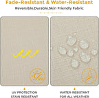 Outdoor Chair Cushions Set of 2,Patio Seat Cushion 17"x16"x2",U-Shaped Dining Chair Cushion 17 by 16 Inch,Water Resistant,Fade-Resistant Chair Pads for Kitchen Garden Furniture(Antique Beige)