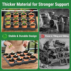 Sckee 12 Cell Round Nursery Pots Trays, Flower Pot Moving Tray, Nursery Pot Tray Plastic Planting Pot Carrying Trays for Moving Nursery Pot (17.2"×13.2"×2.5", 5PCS for 4'' Pots)