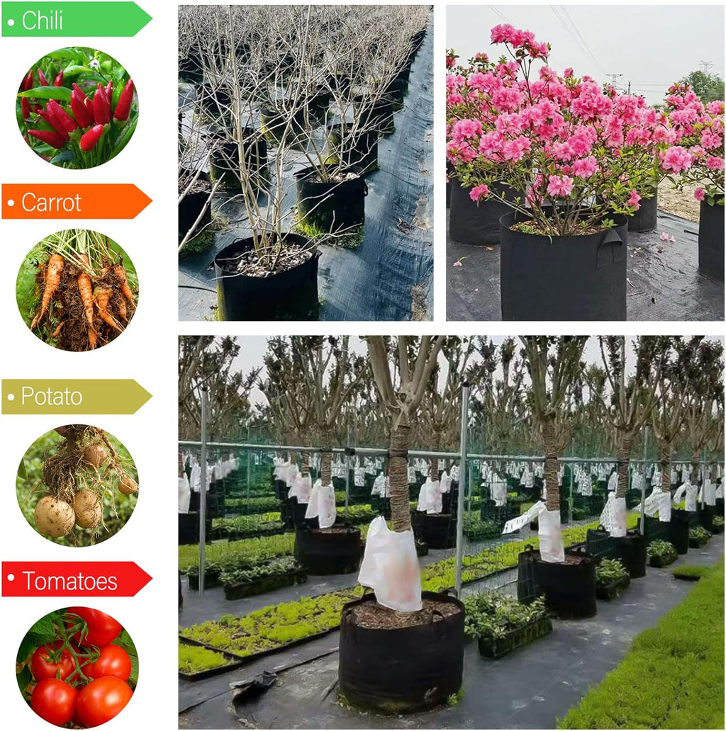 12 Pack Grow Bags 7 Gallon, 300G Heavy Duty Thickened Non-Woven Plant Bag Plant Fabric Pots with Handles Planting Bags, Pot for Plants