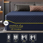 14 Inch Queen Mattress Memory Foam Medium with Green Tea Cooling Gel, CertiPUR-US Certified, Breathable & Supportive Mattress in a Box, Navy Blue