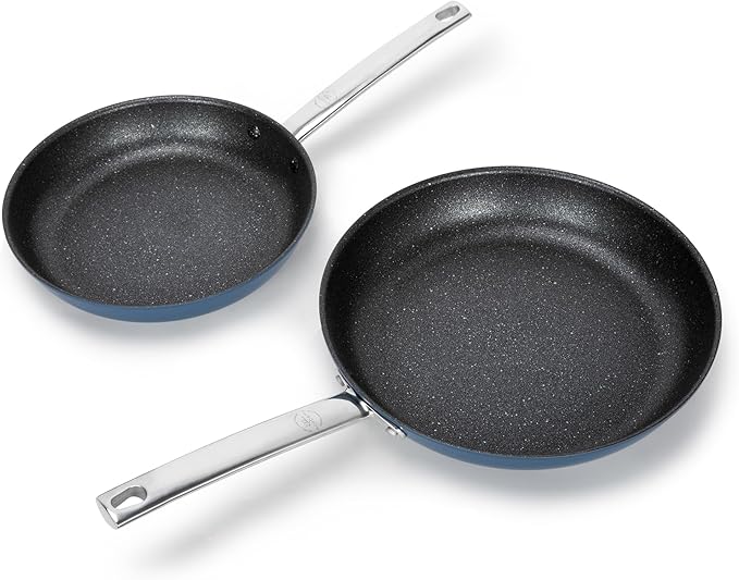 Kitchen Academy Ceramic Nonstick Frying Pans Set/Fry Pan/Skillet Sets, Healthy Induction Cookware Set Suitable for All Stove, Oven Safe up to 550℉