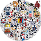 100 Pcs Sport Stickers for Kids, Baseball Water Bottle Stickers, Vinyl Waterproof Laptop Sticker for Water Bottle, Bulk Sticker Packs for Boys Kids Classroom Prizes for Elementary Students