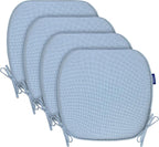 SleepMan Outdoor 17"x16" Chair Cushions with Ties Set of 4, Water Resistant All Weather U-Shape Seat Pads for Patio Garden Furniture Indoor Fade Resistant Patio Cushions (Light Blue)