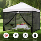 10x10 ft Mosquito Netting for Pop Up Canopy, Universal Bug Screen Tent Enclosure, Outdoor Canopy Mesh Net with Zipper Doors for Camping, Patio, Backyard (Netting Only，Black)