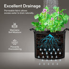 VIVOSUN 20-Pack 3 Gallon Grow Bags, Heavy Duty Thickened Nonwoven Fabric Pots with Handles for Flowers Fruits and Vegetables Black