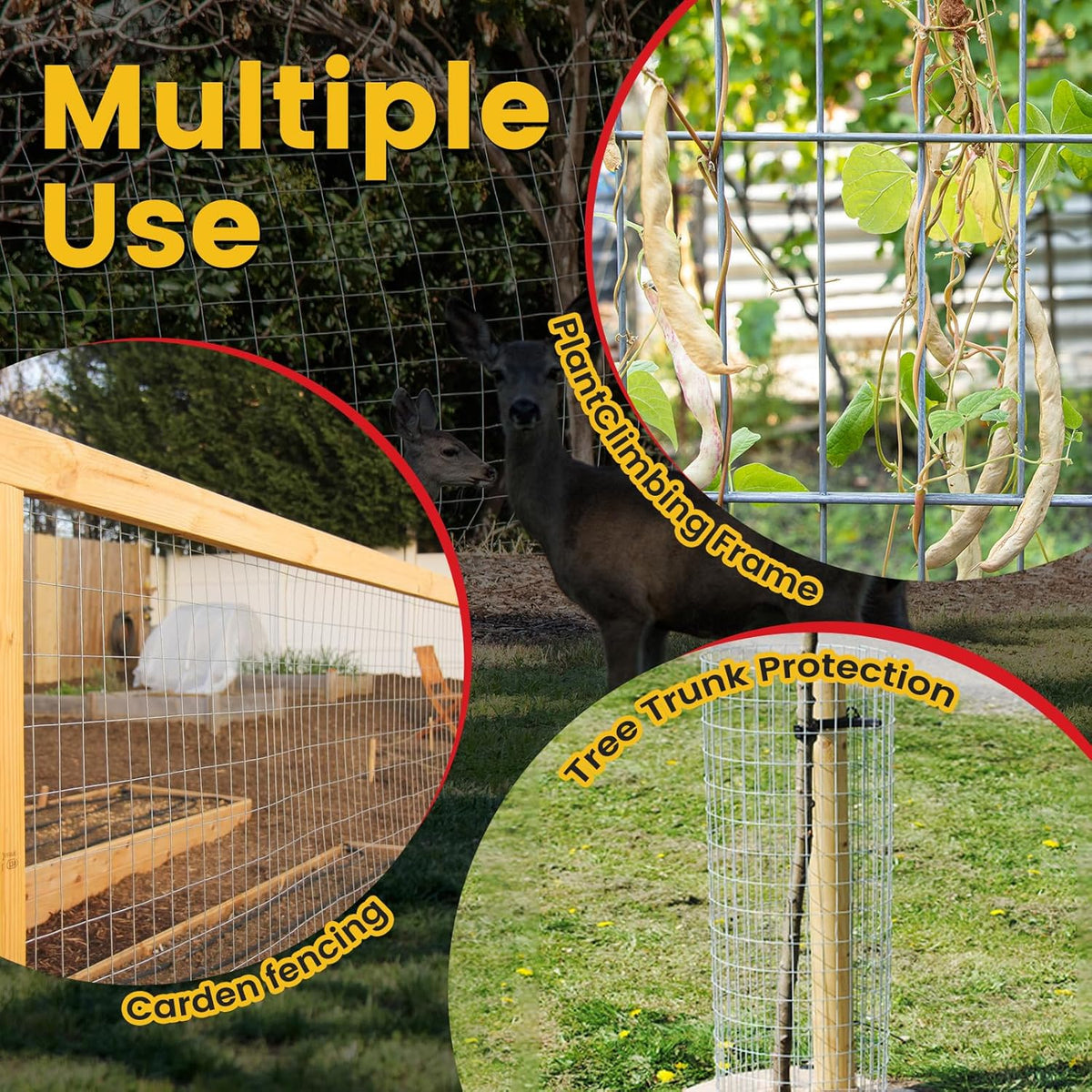 Welded Wire Fence, 6Ft x 50Ft 15Ga Chicken Wire Fencing, Garden Border Fencing Roll Metal Wire Mesh for Yard Vegetable Plant Protection Poultry Netting