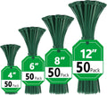 Green Zip Ties, Zip Ties Assorted Sizes 4/6/8/12 inch, 200 Pack, 18-50 lb Tensile Strength, Zipties, Green Cable Ties for Christmas, Garden, Plants, Floral Arrangements by Glufirm